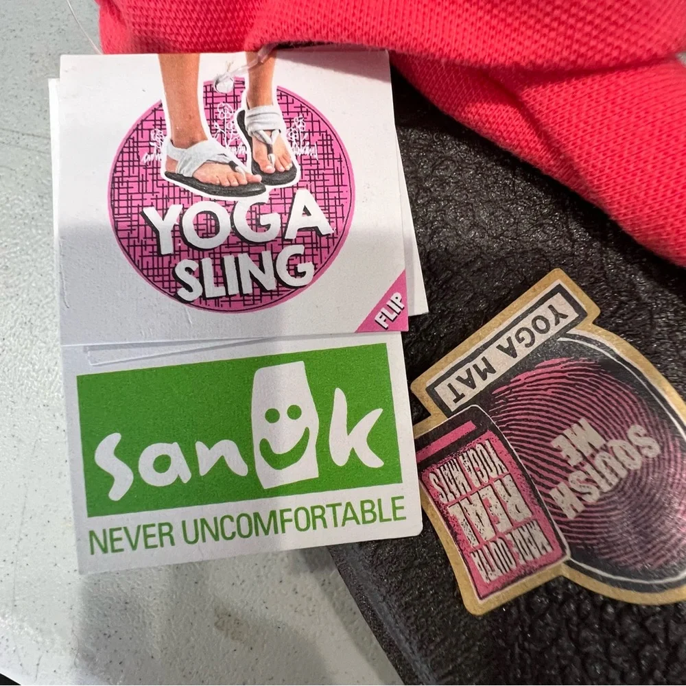 Sanuk Yoga Sling 2 Womens Coral Pink Fabric Comfort Sling Sandal Yoga Mat Size 9